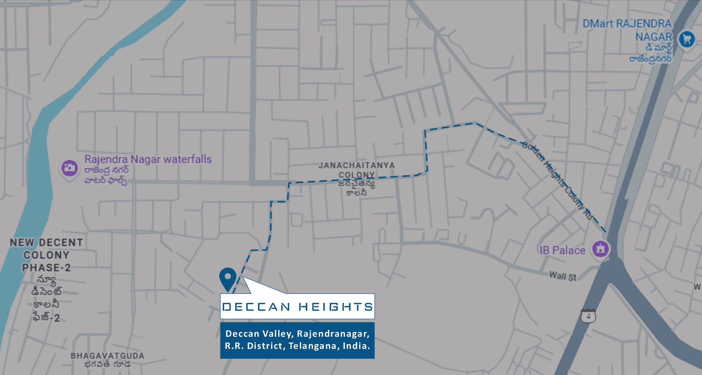 Illustrated route map to Deccan Heights